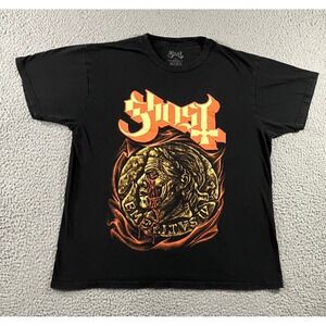 Ghost T-Shirt Men L Papa Emeritus IV Graphic Black Short Sleeve Rock Band Tee